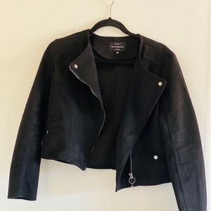 Black Haute Monde Suede-Like Jacket